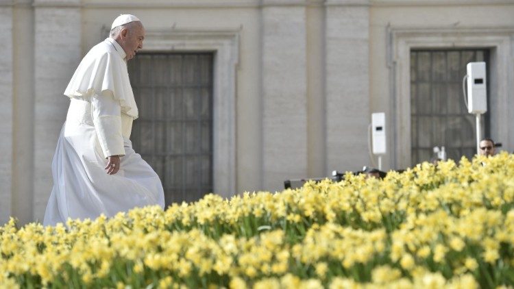 Pope Francis arrives for his weekly General Audience