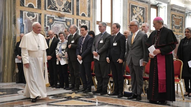 Påven Franciskus möter medlemmarna vid den Påvliga Sociala Vetenskapsakademin 