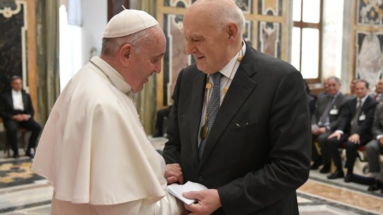 Папа Франциск з президентом Папської Академії Суспільних Наук Стефано Дзаманьї