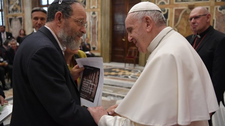 Le Pape François et un rabbin lors de l'audience de jeudi 9 mai 2019, Vatican 