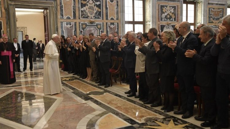 Ferenc pápa az Olasz Sportközpont tagjaival találkozik