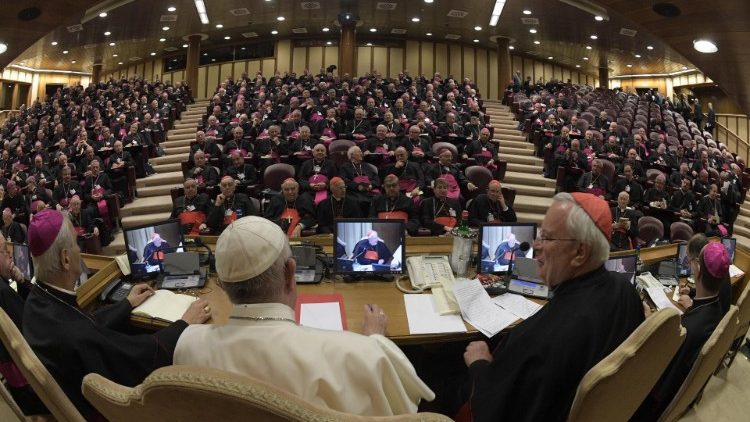 Ferenc pápa az Olasz Püspöki Konferencia ülésén a Vatikánban