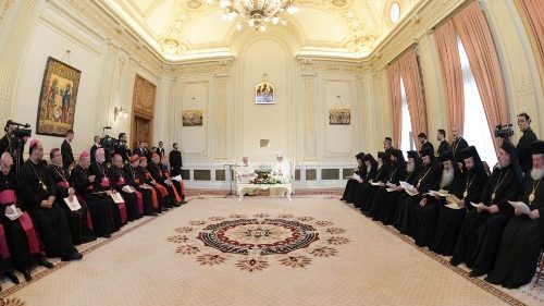 Príhovor pápeža v Rumunsku pri stretnutí s pravoslávnym patriarchom a Stálou synodou 