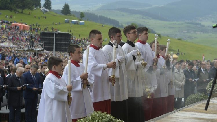 2019.06.01 Viaggio Apostolico in Romania Santa Messa nel Santuario di Sumuleu Ciuc