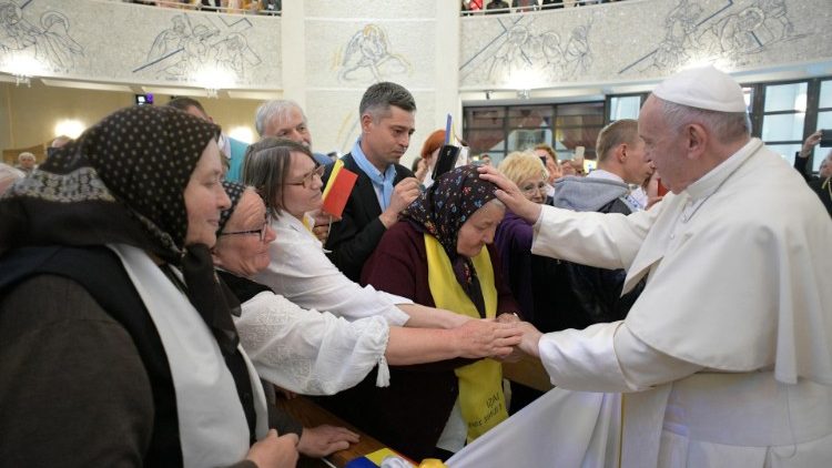 教皇フランシスコ、ルーマニア・ヤシのカテドラルで　2019年6月1日