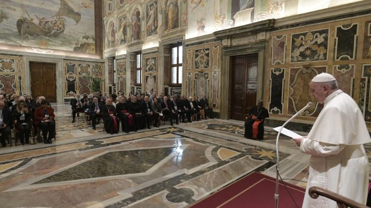 Papa Franjo sa sudionicima svjetskog susreta kapelana civilnoga zrakoplovstva; Vatikan, 10. lipnja 2019.