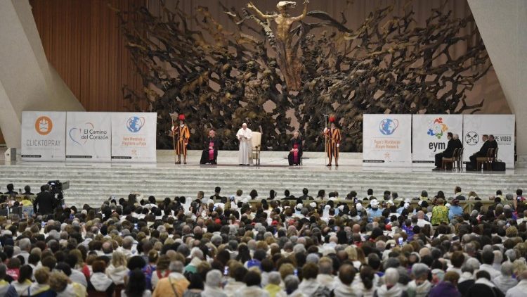 البابا فرنسيس أثناء لقائه الشبكة العالمية لصلاة البابا 28 حزيران يونيو 2019