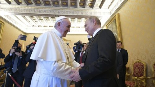 Audiência do Papa ao presidente russo Putin: cerca de uma hora de conversa