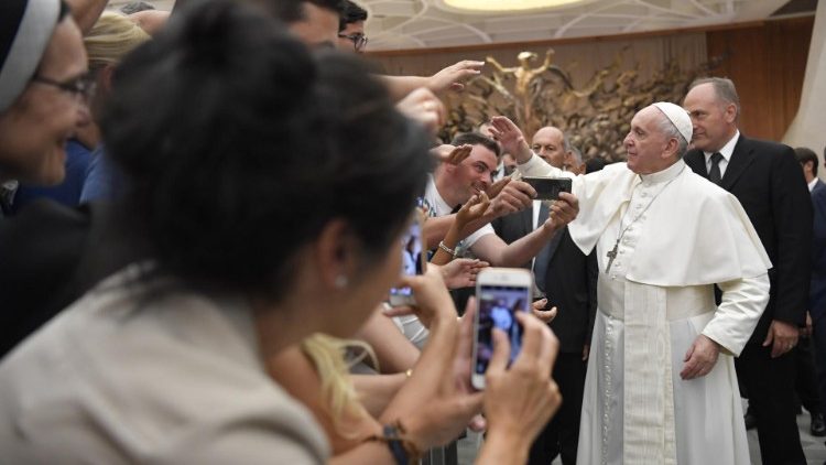 Папата Фрањо за време на Генералната аудиенција во среда (21 август 2019)