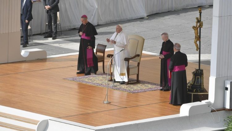 Pope Francis speaks at the weekly General Audience