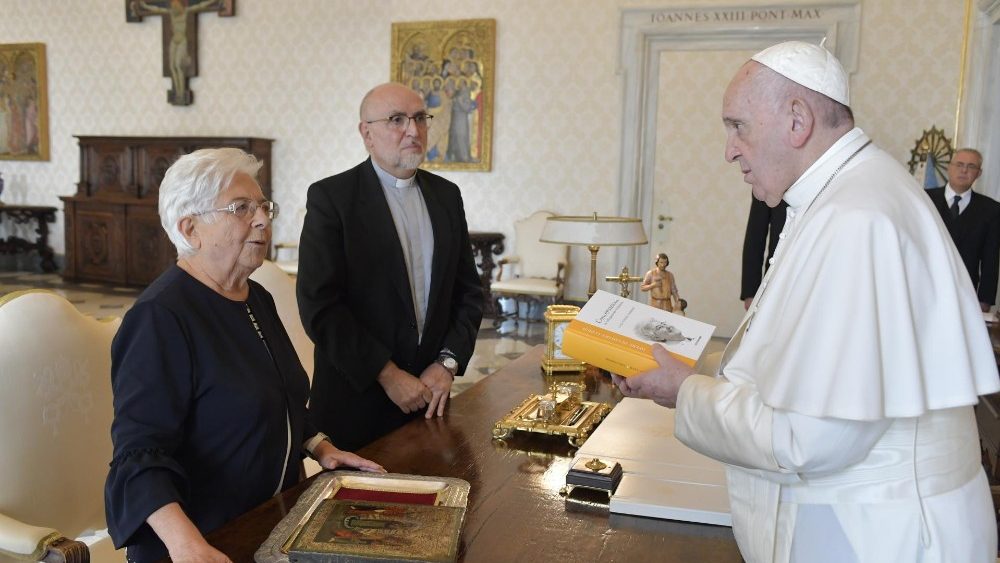 Maria Voce e il copresidente del Movimento, Jesús Morán in udienza dal Papa, 2 settembre 2019 