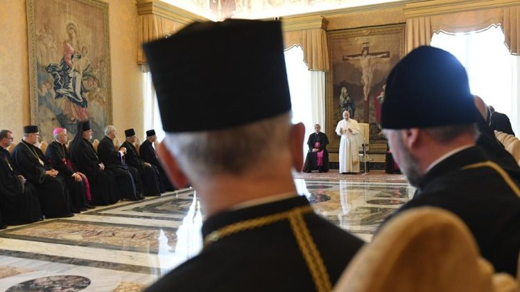 Pope Francis receives bishops of the Ukrainian Greek-Catholic Church in the Vatican