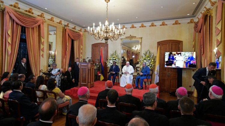 Påvens möte med  Mauritius myndigheter