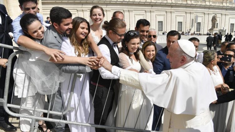 Папата Фрањо за време на Генералната аудиенција во среда, 18 Септември 2019