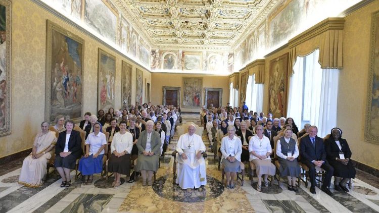Pope Francis with participants in the general assembly of Talitha Kum in the Vatican on 26 September, 2019. 