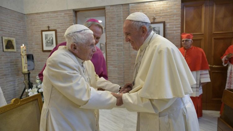 Archive photo of Pope Francis and Pope Emeritus Benedict XVI