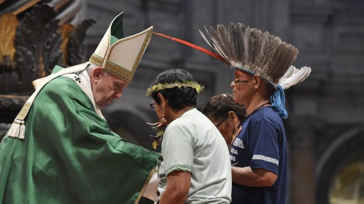 教皇フランシスコ、アマゾン周辺地域のための特別シノドス開会ミサで　2019年10月6日