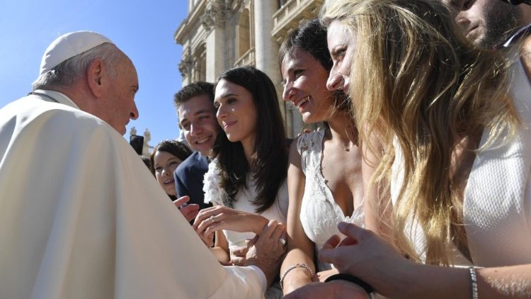 Påven Franciskus vid den allmänna audiensen 9 oktober 2019
