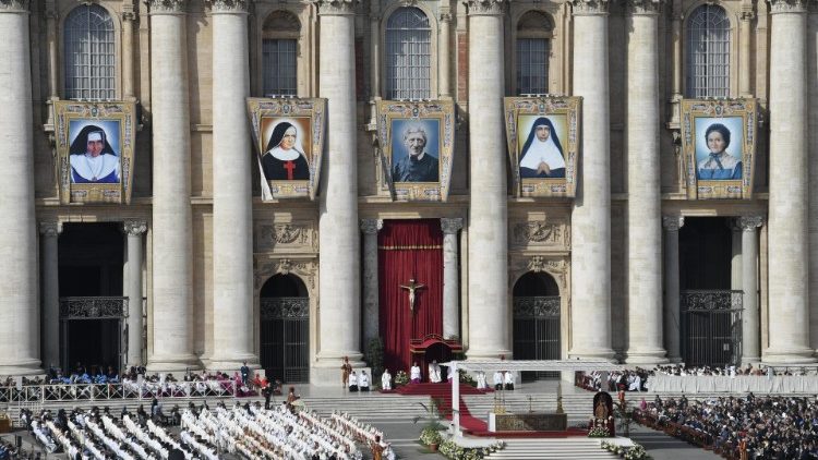 Pope Francis presides over a Canonization Mass in St. Peter's Square
