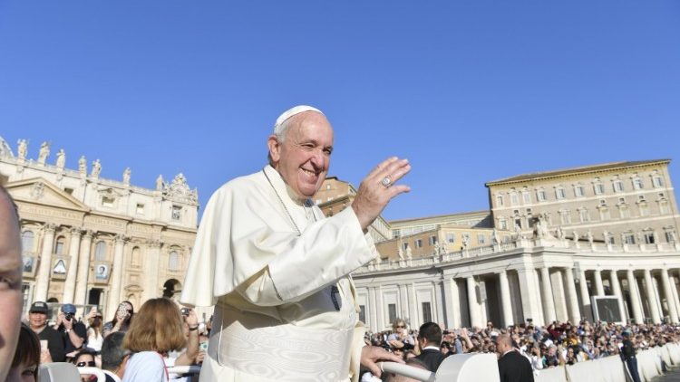 Påven Franciskus vid allmänna audiensen 16 oktober 2019