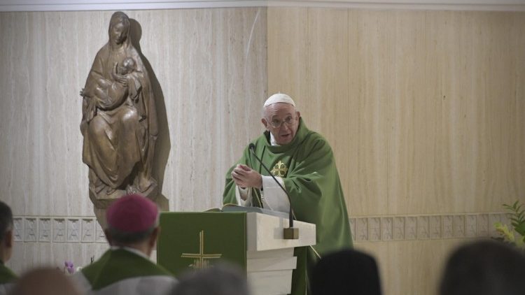 Papa Franjo tijekom mise u Domu svete Marte; 29. listopada 2019.
