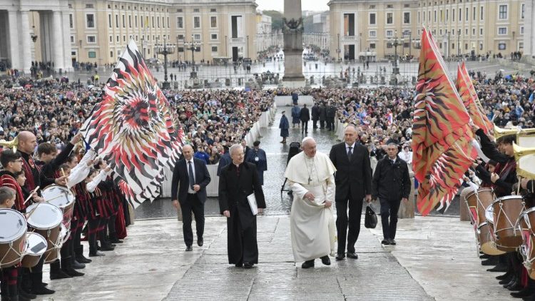 Påven Franciskus vid den allmänna audiensen 13 november 2019