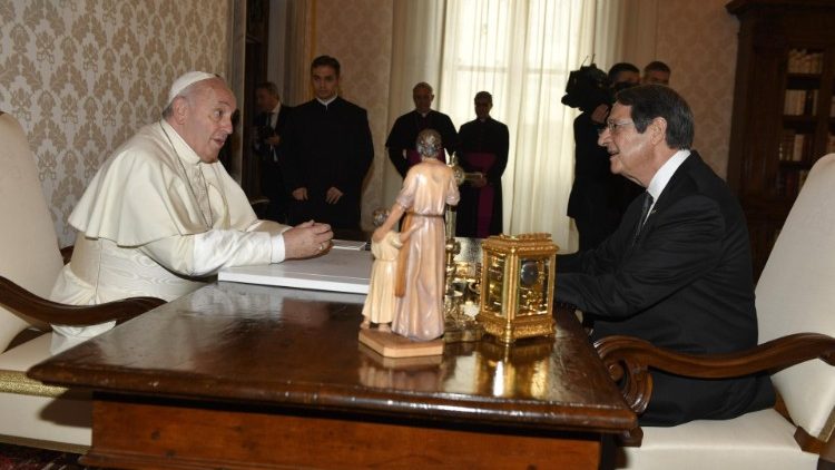 Pope Francis and the President of the Republic of Cyprus