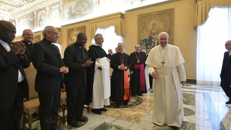 Pope Francis with members of the International Theological Commission