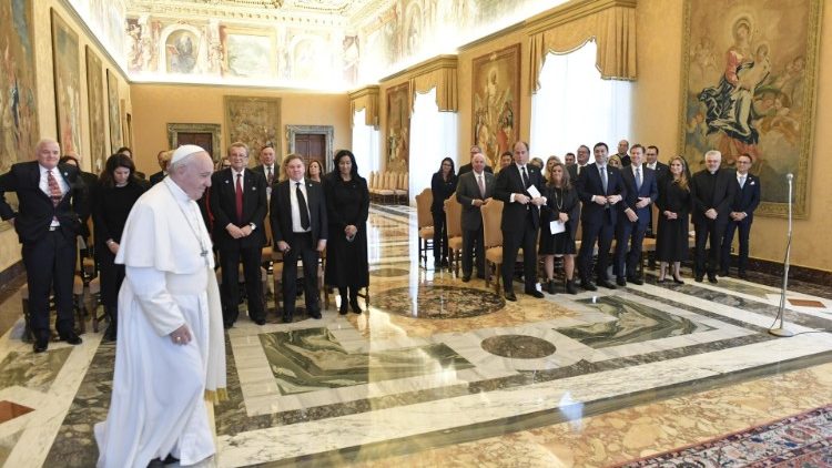 L'audience du Pape François à la fondation "A chance in Life", le 9 décembre 2019 au Vatican.