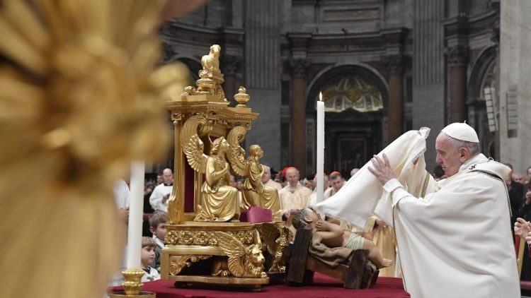 Påven under mässa julen 2019 