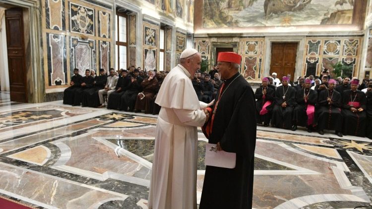 Pápeža Františka v mene prítomných pozdravil kardinál Barhaneyesus Demerew Souraphiel, arcibiskup Addis Abeby