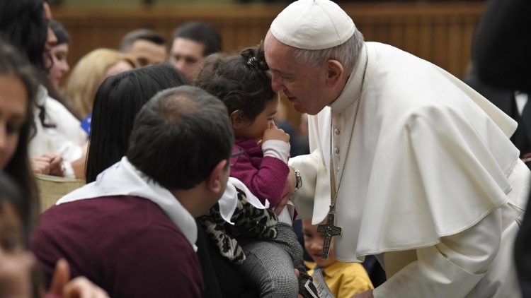 Папа Франциск на общей аудиенции в Зале Павла VI 22 января 2020 г.