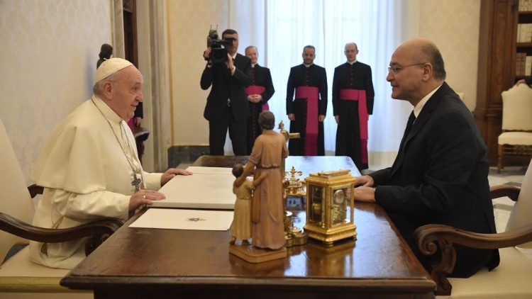 Papa Francisco recebe Barham Saleh presidente do Iraque