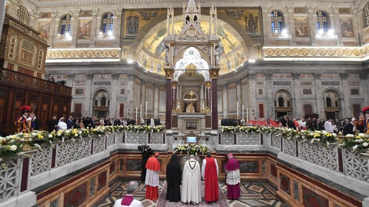 Ekumeniniai mišparai Romos Šv. Pauliaus bazilikoje 2018 01 25 