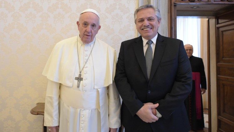 Argentiniens neuer Präsident Alberto Fernandez am 31. Januar zu Besuch beim Papst