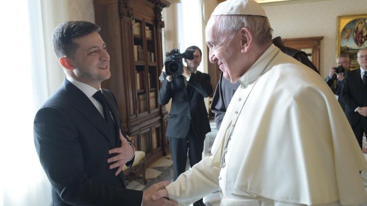 教宗接见乌克兰总统泽连斯基