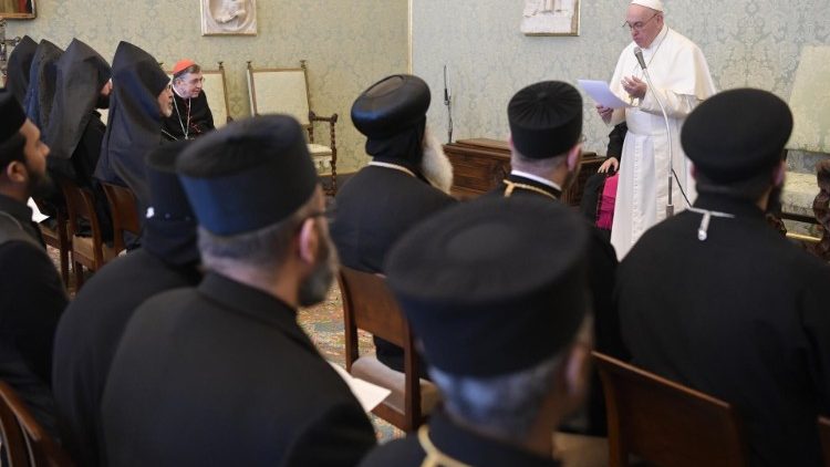 Папа Франциск на встрече с православным духовенством и монашествующими