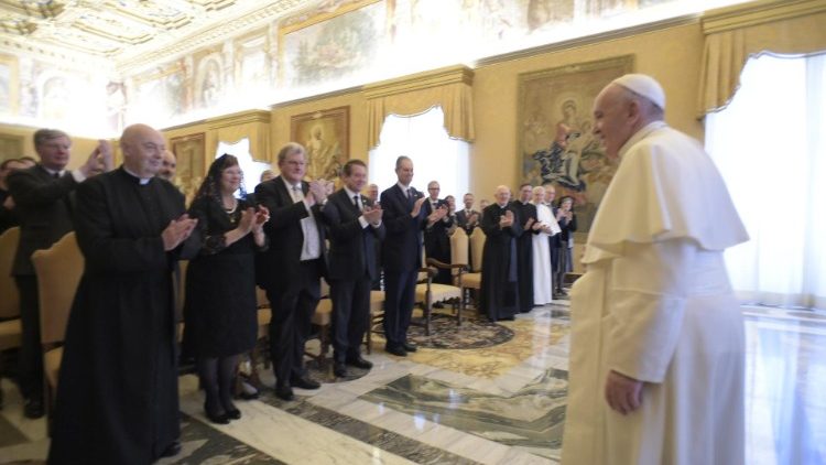 Pope Francis meets representatives of Pro Petri Sede Association.