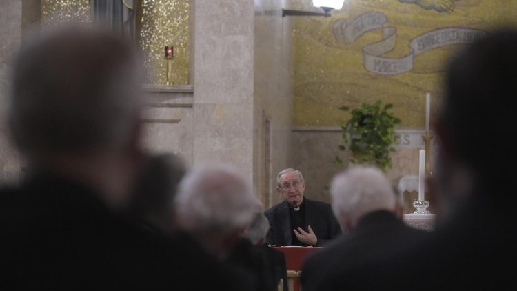 教皇庁の高位聖職者対象の黙想会、ローマ近郊アリッチャで　2020年3月1日