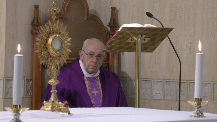 Santa Misa en la capilla de la Casa Santa Marta, 21 de marzo de 2020 (Foto de archivo)