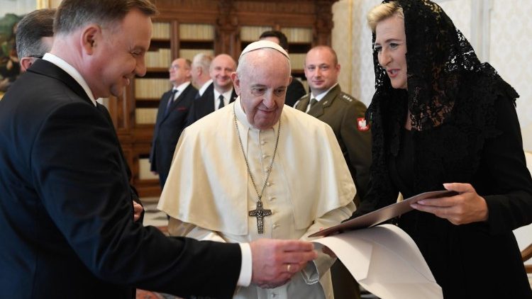 Para prezydencka z Papieżem Franciszkiem