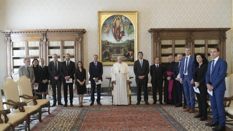 Папата с експертите от Комитета Монивал към Съвета на Европа.2020.10.08
