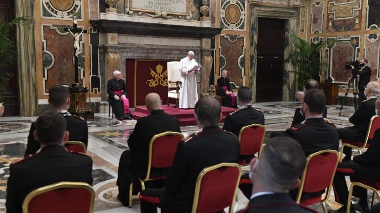 Pope receives a group of 'Carabinieri' in the Vatican