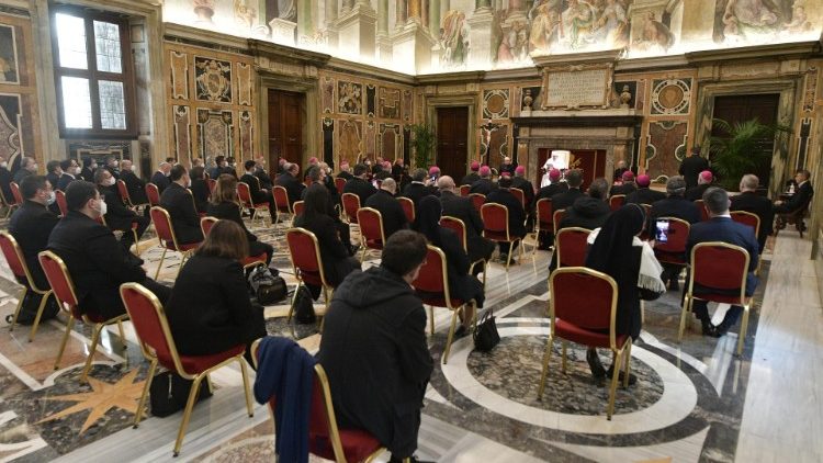 Az Olasz Nemzeti Hitoktatói Hivatal küldöttsége a pápánál 