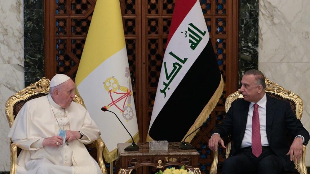 2021.03.05 Viaggio Apostolico in Iraq Incontro con il Primo Ministro