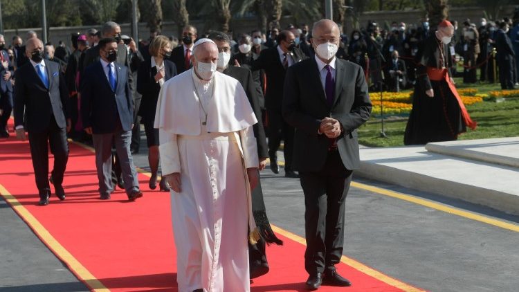 Visita del Papa Francisco al Presidente iraquí en el Palacio Presidencial