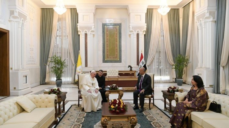  Papež Frančišek in iraški predsednik Barham Saleh
