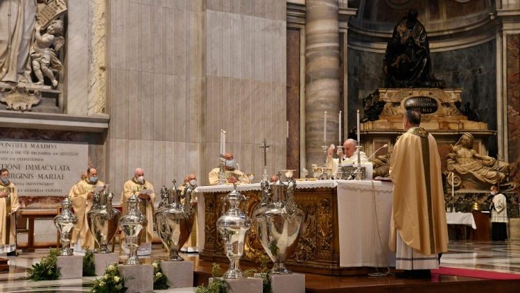 教皇フランシスコ　2021年4月1日　「聖香油のミサ」　
