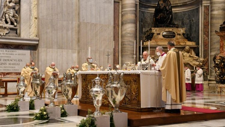 Папа Франциск на Святой Мессе в Ватикане (1 апреля 2021 г.)