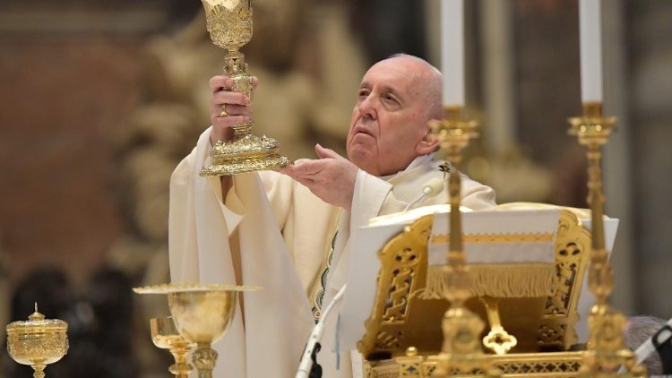 Папа Франциск по време на Пасхалната литургия. 2021.04.04 